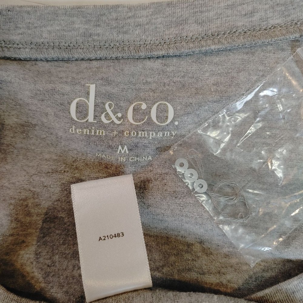 D & Co Denim and Company Gray Longsleeve Shirt Size M - Picture 4 of 5